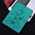 For Lenovo Legion Y700 2025 Lily Embossed Leather Tablet Case(Green) - 2