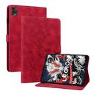 For Lenovo Legion Y700 2025 Lily Embossed Leather Tablet Case(Red) - 1