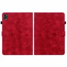 For Lenovo Legion Y700 2025 Lily Embossed Leather Tablet Case(Red) - 3