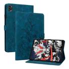 For Lenovo Legion Y700 2025 Lily Embossed Leather Tablet Case(Dark Blue) - 1