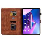For Lenovo ZhaoYang K10C 10.1 inch Lily Embossed Leather Tablet Case(Brown) - 3