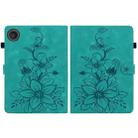 For Lenovo ZhaoYang K10C 10.1 inch Lily Embossed Leather Tablet Case(Green) - 2