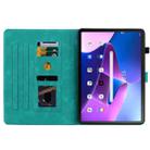 For Lenovo ZhaoYang K10C 10.1 inch Lily Embossed Leather Tablet Case(Green) - 3