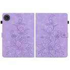 For Lenovo ZhaoYang K10C 10.1 inch Lily Embossed Leather Tablet Case(Purple) - 2