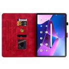 For Lenovo ZhaoYang K10C 10.1 inch Lily Embossed Leather Tablet Case(Red) - 3