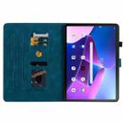 For Lenovo ZhaoYang K10C 10.1 inch Lily Embossed Leather Tablet Case(Dark Blue) - 3