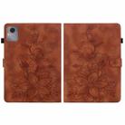 For Lenovo Idea Tab 11 / Xiaoxin Pad 2025 Lily Embossed Leather Tablet Case(Brown) - 3