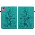 For Lenovo Idea Tab 11 / Xiaoxin Pad 2025 Lily Embossed Leather Tablet Case(Green) - 3