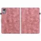 For Lenovo Idea Tab 11 / Xiaoxin Pad 2025 Lily Embossed Leather Tablet Case(Pink) - 3