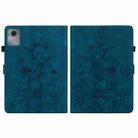For Lenovo Idea Tab 11 / Xiaoxin Pad 2025 Lily Embossed Leather Tablet Case(Dark Blue) - 3