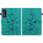 For Lenovo Legion Y700 Gen 4 Lily Embossed Leather Tablet Case(Green) - 3