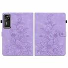 For Lenovo Legion Y700 Gen 4 Lily Embossed Leather Tablet Case(Purple) - 3