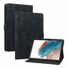 For Samsung Galaxy Tab A8 10.5 2022 Lily Embossed Leather Smart Tablet Case(Black) - 1