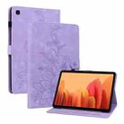 For Samsung Galaxy Tab A7 10.4 Lily Embossed Leather Smart Tablet Case(Purple) - 1