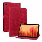 For Samsung Galaxy Tab A7 10.4 Lily Embossed Leather Smart Tablet Case(Red) - 1