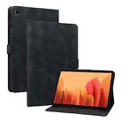 For Samsung Galaxy Tab A7 10.4 Lily Embossed Leather Smart Tablet Case(Black) - 1