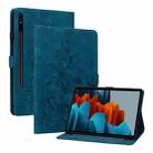 For Samsung Galaxy Tab S7 FE/S8+/S7+ Lily Embossed Leather Tablet Case(Dark Blue) - 1