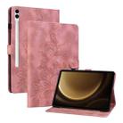 For Samsung Galaxy Tab S9+ / S9 FE+ Lily Embossed Leather Tablet Case(Pink) - 1