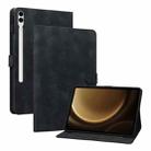 For Samsung Galaxy Tab S9+ / S9 FE+ Lily Embossed Leather Tablet Case(Black) - 1