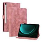 For Samsung Galaxy Tab S9 / S9 FE Lily Embossed Leather Tablet Case(Pink) - 1