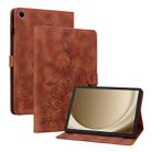 For Samsung Galaxy Tab A9+ Lily Embossed Leather Tablet Case(Brown) - 1