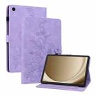 For Samsung Galaxy Tab A9+ Lily Embossed Leather Tablet Case(Purple) - 1