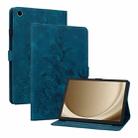 For Samsung Galaxy Tab A9+ Lily Embossed Leather Tablet Case(Dark Blue) - 1