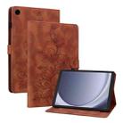 For Samsung Galaxy Tab A9 Lily Embossed Leather Tablet Case(Brown) - 1