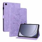 For Samsung Galaxy Tab A9 Lily Embossed Leather Tablet Case(Purple) - 1