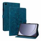 For Samsung Galaxy Tab A9 Lily Embossed Leather Tablet Case(Dark Blue) - 1