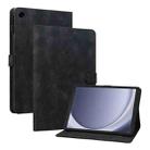For Samsung Galaxy Tab A9 Lily Embossed Leather Tablet Case(Black) - 1