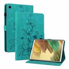 For Samsung Galaxy Tab A7 Lite 8.7 Lily Embossed Leather Tablet Case(Green) - 1