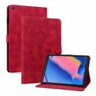 For Samsung Galaxy Tab A 8.0 2019 Lily Embossed Leather Tablet Case(Red) - 1