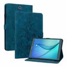 For Samsung Galaxy Tab A 9.7 T550 T555 Lily Embossed Leather Tablet Case(Dark Blue) - 1