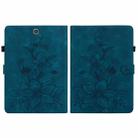 For Samsung Galaxy Tab A 9.7 T550 T555 Lily Embossed Leather Tablet Case(Dark Blue) - 3