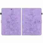 For Samsung Galaxy Tab S2 9.7 T810 T815 Lily Embossed Leather Tablet Case(Purple) - 3