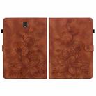 For Samsung Galaxy Tab S4 10.5 SM-T830/T835 Lily Embossed Leather Tablet Case(Brown) - 3