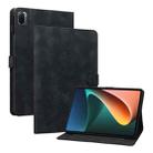 For Xiaomi Pad 5 / Pad 5 Pro Lily Embossed Leather Smart Tablet Case(Black) - 1