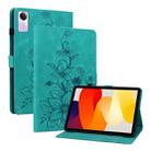 For Xiaomi Redmi Pad SE Lily Embossed Leather Tablet Case(Green) - 1