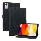 For Xiaomi Redmi Pad SE Lily Embossed Leather Tablet Case(Black) - 1