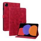 For Xiaomi Pad 6 11.0 2023 Lily Embossed Leather Tablet Case(Red) - 1