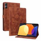 For Xiaomi Redmi Pad 10.61 Lily Embossed Leather Tablet Case(Brown) - 1