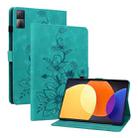 For Xiaomi Redmi Pad 10.61 Lily Embossed Leather Tablet Case(Green) - 1