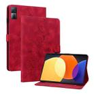 For Xiaomi Redmi Pad 10.61 Lily Embossed Leather Tablet Case(Red) - 1