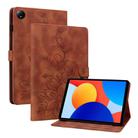 For Xiaomi Redmi Pad SE 8.7 Lily Embossed Leather Tablet Case(Brown) - 1