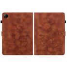 For Xiaomi Redmi Pad SE 8.7 Lily Embossed Leather Tablet Case(Brown) - 3