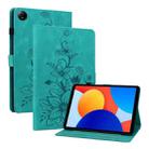 For Xiaomi Redmi Pad SE 8.7 Lily Embossed Leather Tablet Case(Green) - 1