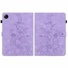 For Xiaomi Redmi Pad SE 8.7 Lily Embossed Leather Tablet Case(Purple) - 3