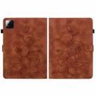 For Xiaomi Pad 7 / Pad 7 Pro Lily Embossed Leather Tablet Case(Brown) - 3