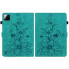 For Xiaomi Pad 7 / Pad 7 Pro Lily Embossed Leather Tablet Case(Green) - 3